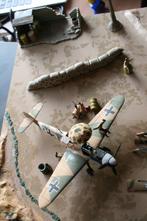 Diorama met een Messerschmitt Bf109 schaal 1:48, 1:35 tot 1:50, Ophalen of Verzenden