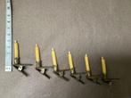 Zes hele kleine oude clipjes met kleine kaarsjes, Ophalen of Verzenden