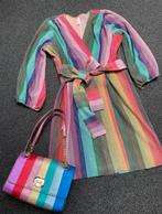 Rainbow metallic jurk 1 maat 36 t/m 40 + bijpassende tas, Maat 38/40 (M), Overige kleuren, Ophalen of Verzenden, Zo goed als nieuw