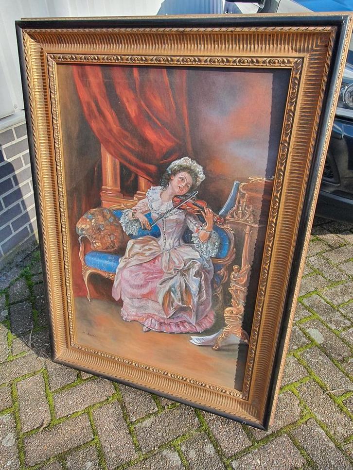 Roccoco stijl Handgeschilderd schilderij, Huis en Inrichting, Woonaccessoires | Schilderijen, Tekeningen en Foto's, Ophalen