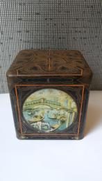 art deco  blikje van houten cacao en chocolade fabrieken, Verzamelen, Blikken, Ophalen of Verzenden, Gebruikt, Overige, Overige merken