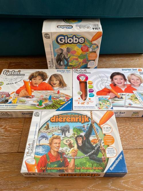 Tiptoi set Atlas Globe Dierenrijk Engelse Detective, Kinderen en Baby's, Speelgoed | Educatief en Creatief, Zo goed als nieuw