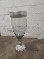 Glazen Vaas met Zilveren Details, Ophalen, Overige kleuren, Minder dan 50 cm, Glas