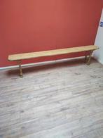 Lange handgemaakte houten (school) bank, Ophalen, Minder dan 50 cm, Gebruikt, 125 cm of meer