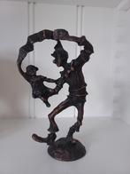 Bronzen beeld van clown met kind ( cliniclown), Antiek en Kunst, Kunst | Beelden en Houtsnijwerken, Ophalen of Verzenden