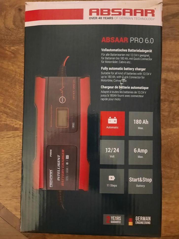 Absaar Pro 6.0 Acculader - Nieuw!, Auto-onderdelen, Accu's en Toebehoren, Universele onderdelen, Nieuw, Ophalen of Verzenden