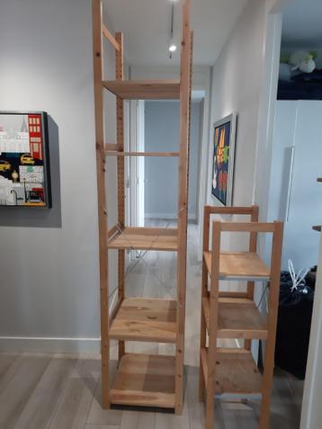 Ikea Rek, Ivar, massief grenen bestaande uit 3 delen, boeken - afbeelding 3