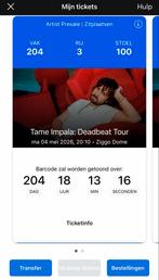 Ruilen: staanplaatsen voor Tame Impala Amsterdam, Tickets en Kaartjes, Twee personen, Mei