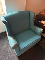 Turquoise Fauteuil GRATIS, Huis en Inrichting, Fauteuils, Ophalen, Gebruikt, Stof, 75 tot 100 cm