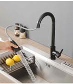 Keukenkraan Zwart uittrekbaar Flexibel Design Mengkraan rvs, Nieuw, Grijs, Minder dan 100 cm, 25 tot 50 cm