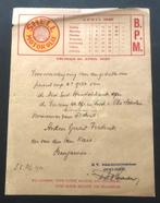 Shell Motor Olie document / notie NL Indië 1929., Overige typen, Gebruikt, Verzenden