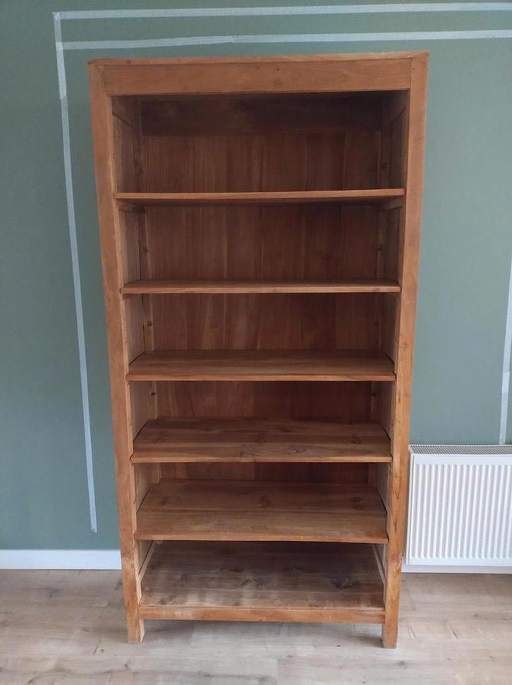Teak Boekenkast - 100x43x200cm, Huis en Inrichting, Kasten | Boekenkasten, Gebruikt, 100 tot 150 cm, 150 tot 200 cm, 25 tot 50 cm