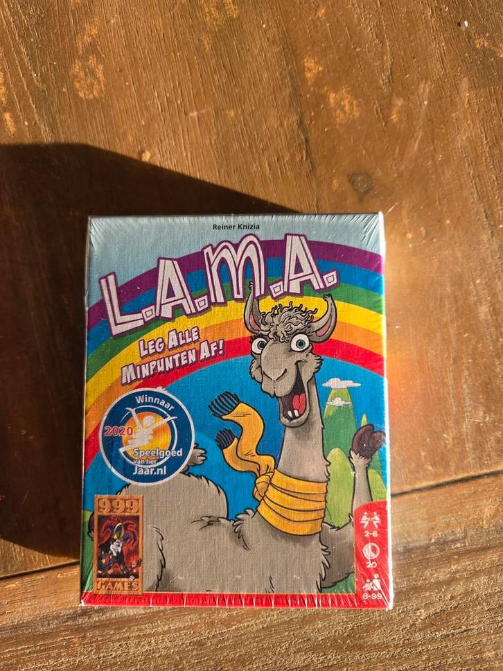 L.A.M.A. Kaartspel - Leg alle minpunten af!, Hobby en Vrije tijd, Gezelschapsspellen | Bordspellen, Nieuw, Een of twee spelers