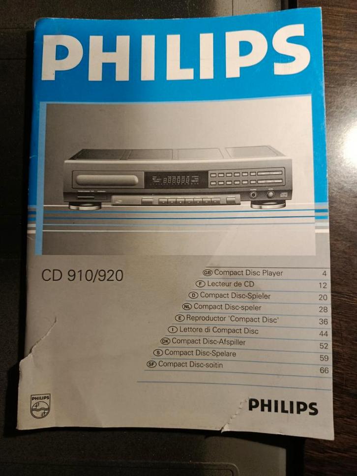Philips cd910 met handleiding voor onderdelen/reparatie, Audio, Tv en Foto, Cd-spelers, Philips, Ophalen of Verzenden