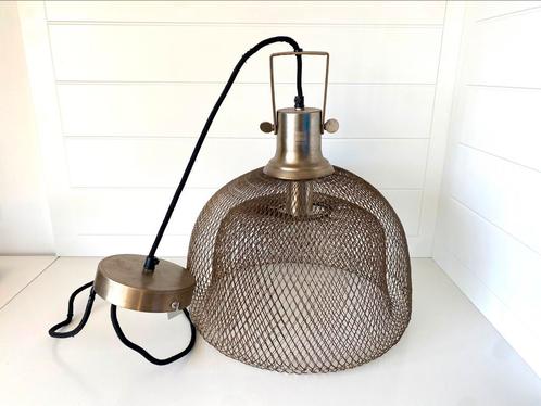 PTMD Clozz Ronde Hanglamp - 29 x 29 x 34 cm - Mesh - Goud, Huis en Inrichting, Lampen | Hanglampen, Zo goed als nieuw, Minder dan 50 cm