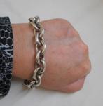 Zilveren massieve schakel armband met staafslot nr.1218