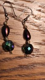 Oorbellen met Green Mood kristalglas, Sieraden, Tassen en Uiterlijk, Oorbellen, Met kristal, Hangers, Ophalen of Verzenden, Groen