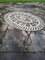 Smeedijzeren decoratieve tuinset, Ophalen, 4 zitplaatsen, Bijzettafel, Zo goed als nieuw