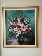 Vintage schilderij 1971- Bloemen in vaas, Ophalen