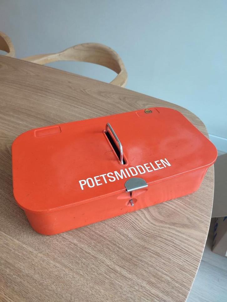 Vintage Brabantia Poetsmiddelen Doos - Oranje Jaren '70, Huis en Inrichting, Keuken | Keukenbenodigdheden, Gebruikt, Ophalen of Verzenden