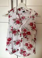 Witte blouse met roze bloemen, Divided by H&M, maat 32, Kleding | Dames, Blouses en Tunieken, Maat 34 (XS) of kleiner, H&M, Ophalen of Verzenden