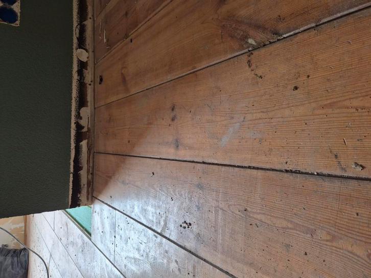 Gebruikte grenenvloer, Doe-het-zelf en Verbouw, Hout en Planken, Gebruikt, Plank, Grenen, Minder dan 200 cm, 25 tot 50 mm, Geïmpregneerd