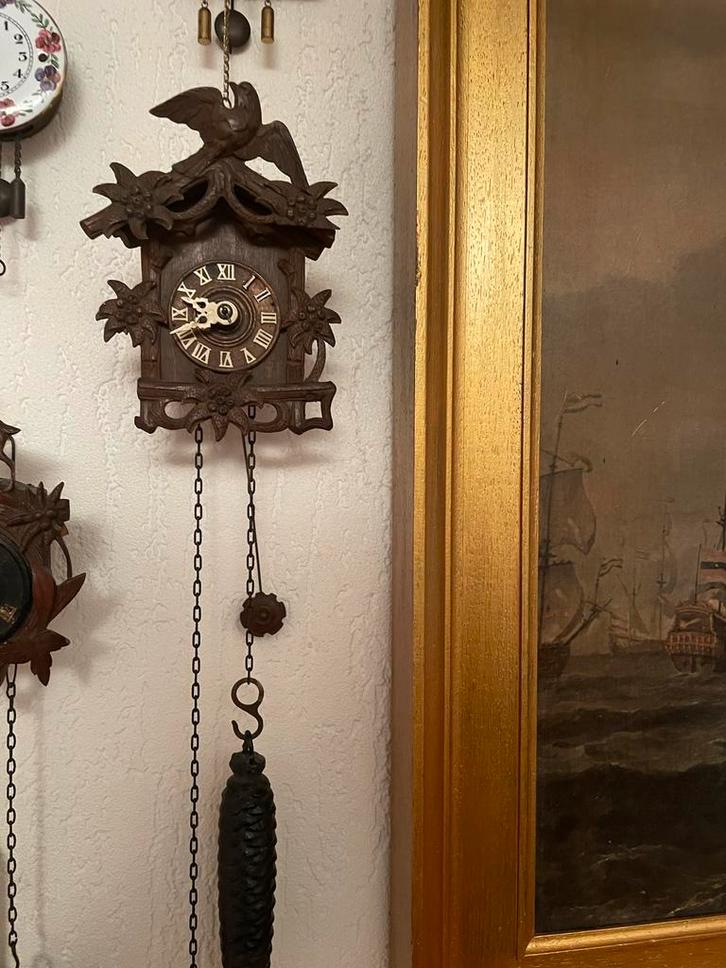 Miniatuur Koekoeksklok - Werkt!, Antiek en Kunst, Antiek | Klokken, Ophalen of Verzenden