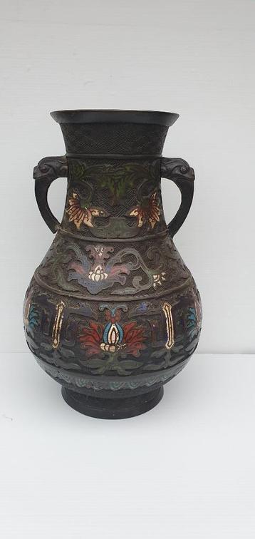 Japanse cloisonné vaas - 32 cm hoog - rond 1900 