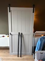 Grijze MDF schuifdeur met rails - 97x190cm, Doe-het-zelf en Verbouw, Deuren en Horren, Ophalen, Gebruikt, 80 tot 100 cm, Binnendeur