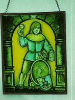 vintage Glas in lood schildering wijn/bier liefhebber, Antiek en Kunst, Antiek | Glas en Kristal, Ophalen of Verzenden