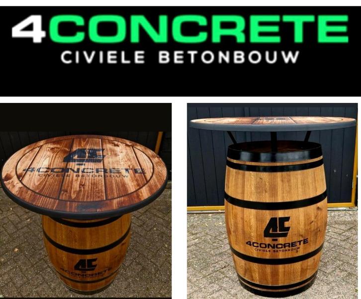 Tafel met reclame tontafel ''4 Concrete civele betonbouw, Huis en Inrichting, Tafels | Statafels, Nieuw, Ophalen of Verzenden