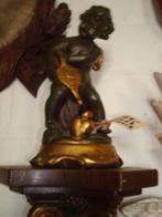 engeltje met console antiek groen  goud paridor, Ophalen of Verzenden