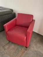 Rode leren stoel, Huis en Inrichting, Fauteuils, Modern, Gebruikt, Leer, 75 tot 100 cm
