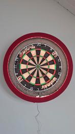 Dartbord met LED surround en zelfgemaakte dartoche., Ophalen, Gebruikt, Dartbord