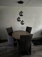 Complete eetkamer 4 stoelen en lamp, Ophalen, Gebruikt, 4 tot 6 stoelen