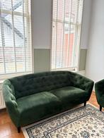 2x - Banken 3-Zits - Fluweel - Groen, Ophalen, 150 tot 200 cm, Driepersoons, 75 tot 100 cm