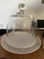 Glas glazen stolp stolpje bewerkt geslepen brocante, Ophalen of Verzenden