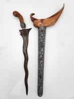 Antieke Kris Java 7 Luk Surakarta Pamor Adeg Zilver KTB37, Antiek en Kunst, Verzenden