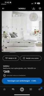 Ikea bed met matras, Huis en Inrichting, Ophalen, Wit, Tweepersoons, 140 cm