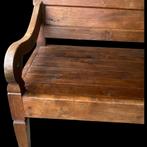Antieke Teak Houten Tuinbank / Stationsbank, Ophalen