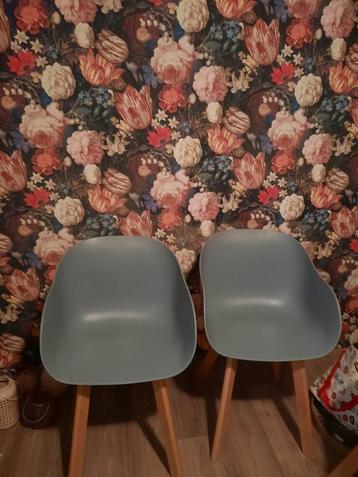 Blauw grijze stoelen 4 stuks