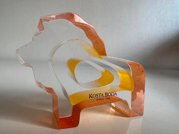 Kosta Boda Art Glass Bertil Vallien Lion Oranje Geel Nieuwst beschikbaar voor biedingen
