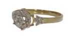 Diamanten rozet 14k gouden entourage dames ring luxe, Voordeelsieraden, Ophalen of Verzenden, Met edelsteen, Dame