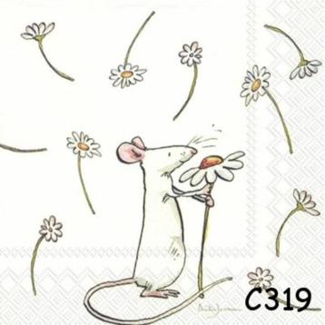Servetten decoupage/bullet journal – muis I love you C319 beschikbaar voor biedingen