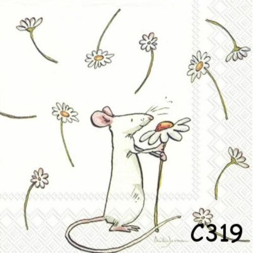 Servetten decoupage/bullet journal – muis I love you C319, Hobby en Vrije tijd, Knutselen, Nieuw, Materiaal, Verzenden