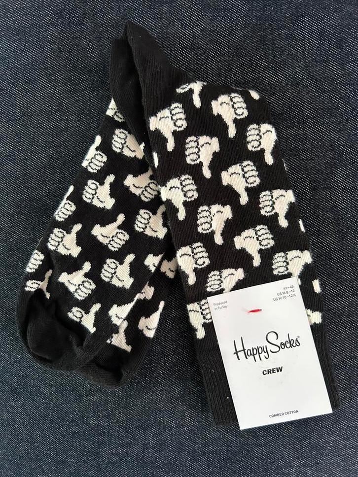 Nieuw Happy Socks Crew Combed Cotton Maat 41-46 Zwart/Wit, Kleding | Dames, Sokken en Kousen, Nieuw, Sokken en Kniesokken, Overige maten
