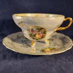 Vintage Theekopje met Schotel Romantisch Tafereel, Ophalen of Verzenden