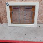 Glas in lood ramen in kozijn uit vooroorlogs pand, Doe-het-zelf en Verbouw, Glas en Ramen, Ophalen, Gevelraam of Ruit, Glas in lood