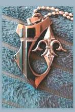 Ketting titanium schild, Sieraden, Tassen en Uiterlijk, Kettingen, Verzenden, Zo goed als nieuw, Zilver, Met hanger