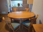 Mooie eiken eethoek - tafel en 4 stoelen, Huis en Inrichting, Tafels | Eettafels, Ophalen, Gebruikt, Eikenhout, Landelijk